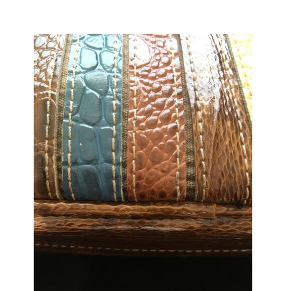 M.C. Marc Chantal Kirstin Multi Colored Croco Embossed Leather Hobo Bag Purse - Picture 10 of 13